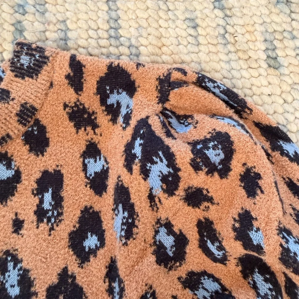 Ann Taylor Leopard-Print Crewneck Sweater in Brown, Black, Cream